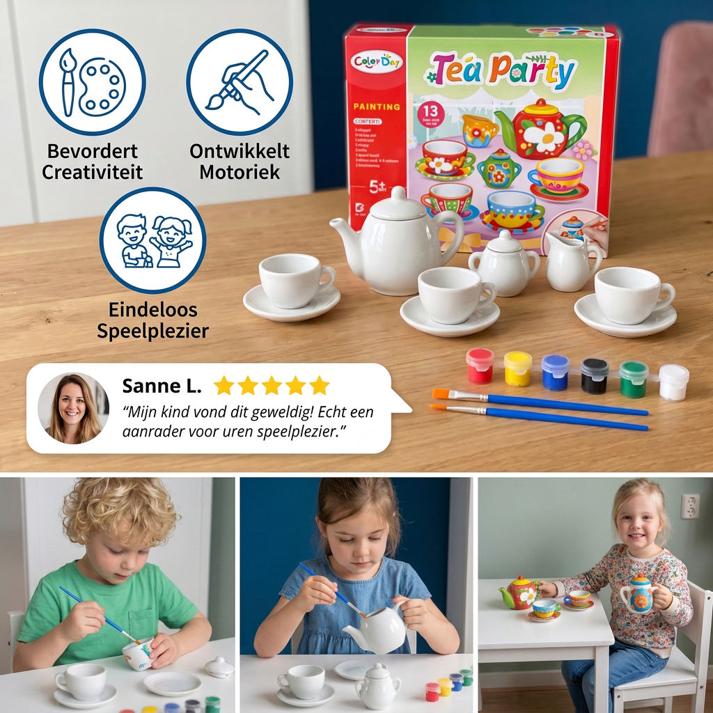 DIY Keramieken Theeservies om te Beschilderen voor Kinderen