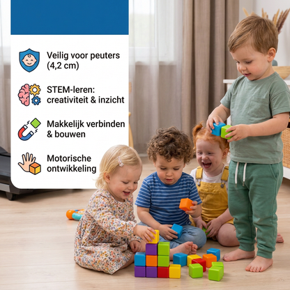 Peuterveilige Magnetische Bouwstenen van 4,2 cm – STEM-Leerblokken