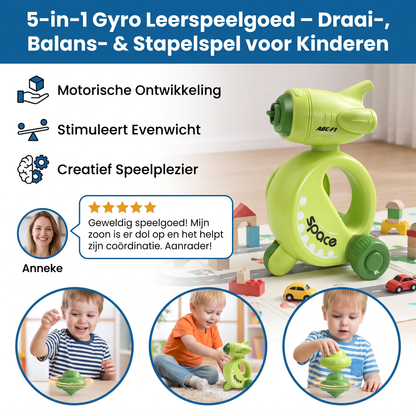5-in-1 Gyro Leerspeelgoed – Draai-, Balans- & Stapelspel voor Kinderen
