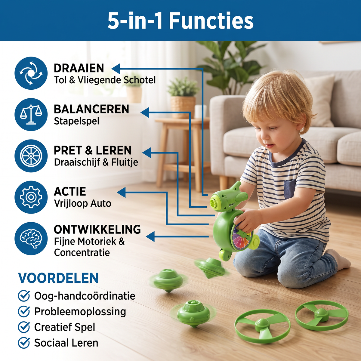 5-in-1 Gyro Leerspeelgoed – Draai-, Balans- & Stapelspel voor Kinderen
