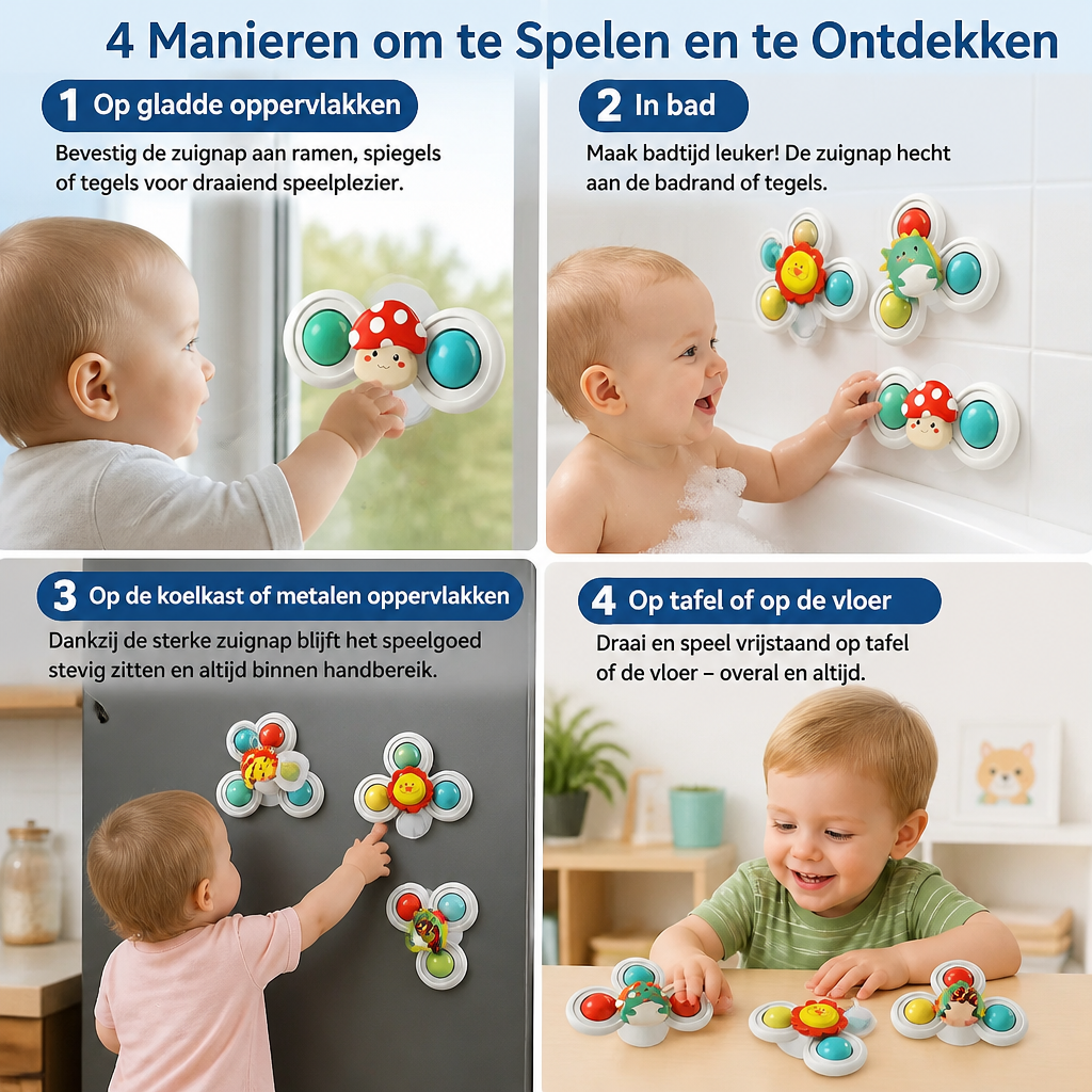 Schattig Zuignap Draaispeelgoed voor Baby’s 3-delige Set