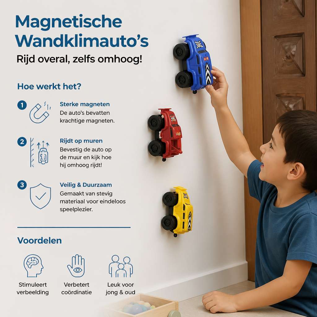 Magnetische Wandklimauto's