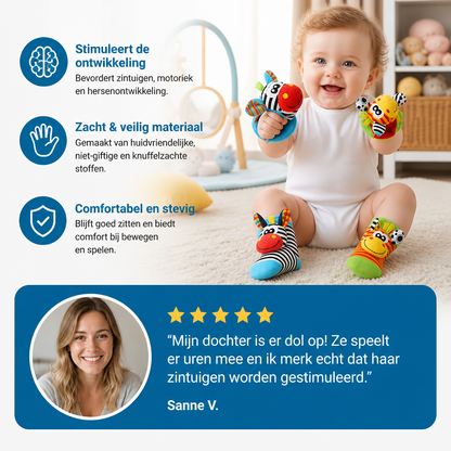 Sensorische Baby Plüschsokken en Armband
