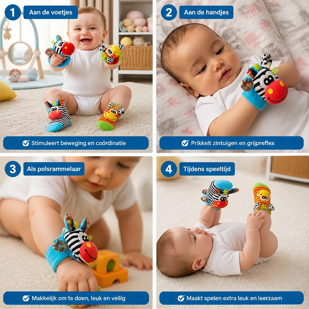 Sensorische Baby Plüschsokken en Armband