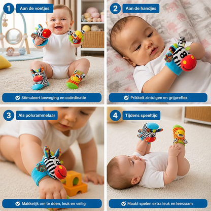 Sensorische Baby Plüschsokken en Armband