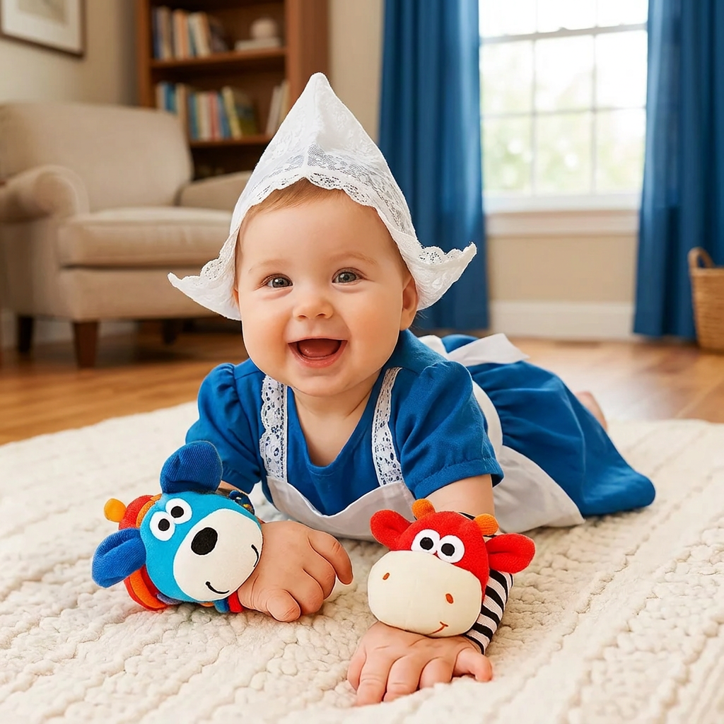 Sensorische Baby Plüschsokken en Armband