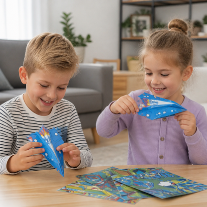 Papieren-vliegtuigenset met instructies
