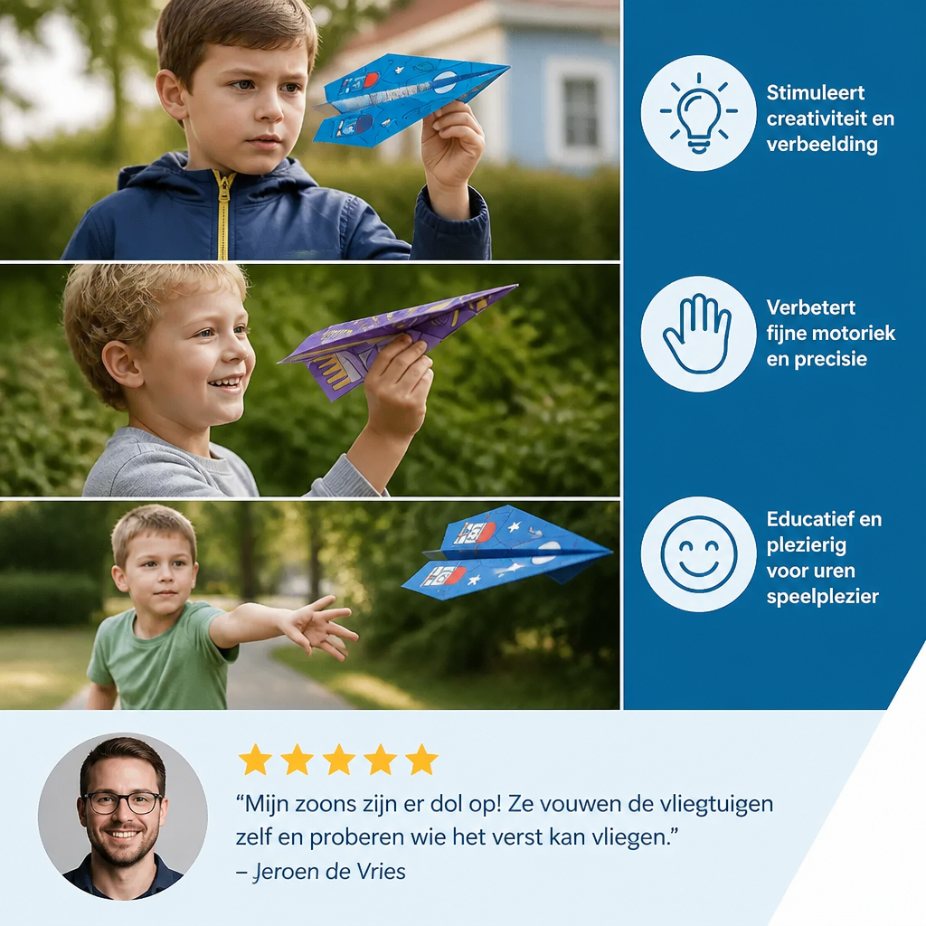 Papieren-vliegtuigenset met instructies
