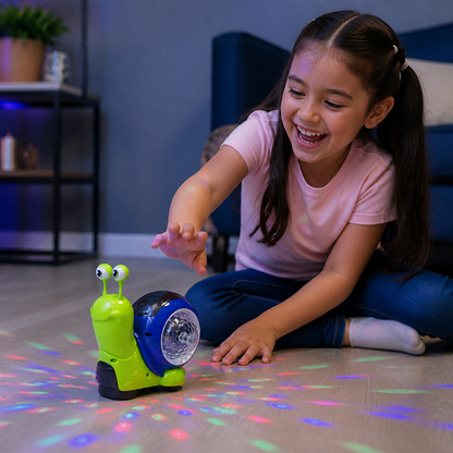 Lichtgevend en muziekspelend kruipspeelgoed in slakkenvorm