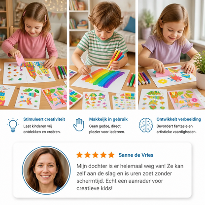 Creatieve regenboog-verfkunstset