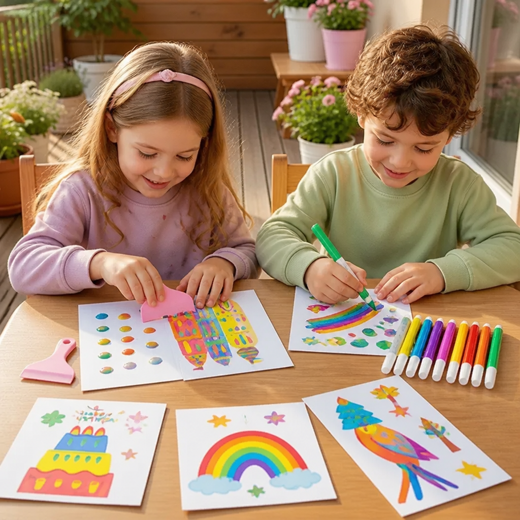 Creatieve regenboog-verfkunstset