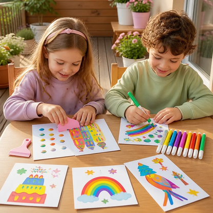 Creatieve regenboog-verfkunstset