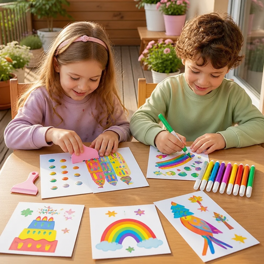 Creatieve regenboog-verfkunstset
