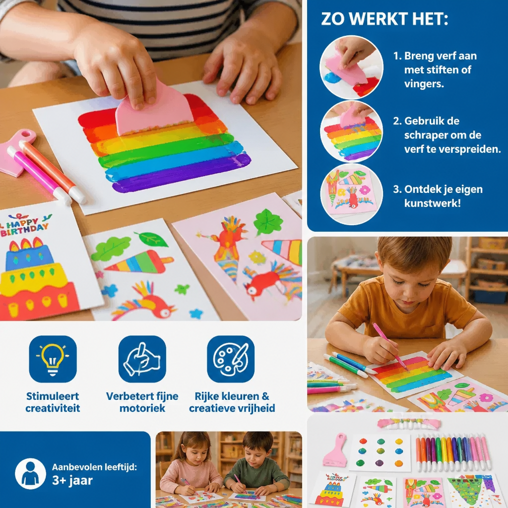 Creatieve regenboog-verfkunstset
