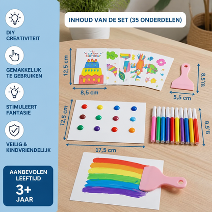 Creatieve regenboog-verfkunstset