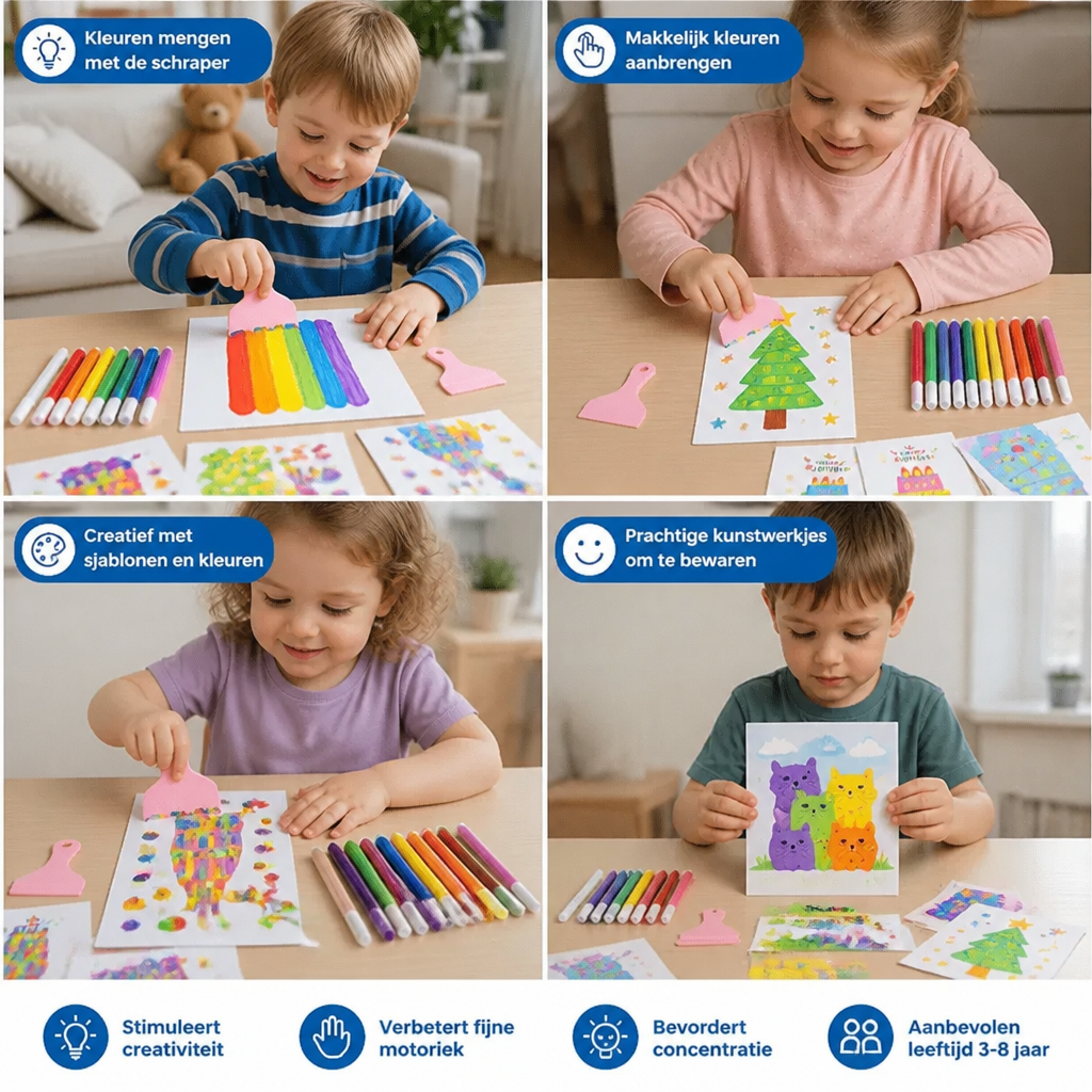 Creatieve regenboog-verfkunstset