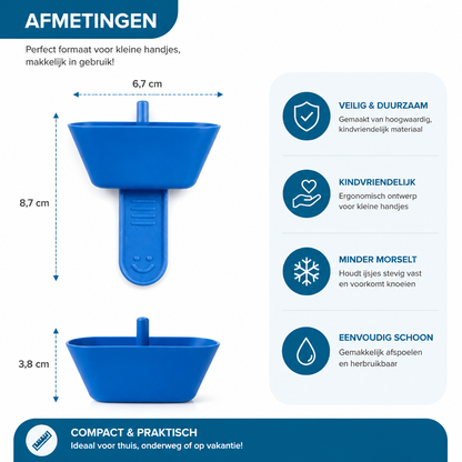 2-delige Set Druppelvrije IJshouders voor Kinderen – Knoeivrije IJsvanger met Rietje