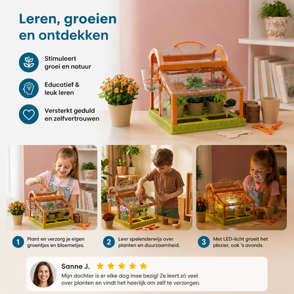 LED Acryl Kweekkas voor Kinderen – Indoor Plantenset voor Speels Leren & Planten Kweken