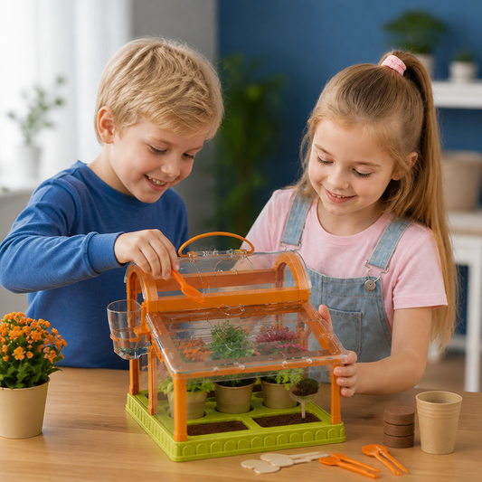 LED Acryl Kweekkas voor Kinderen – Indoor Plantenset voor Speels Leren & Planten Kweken