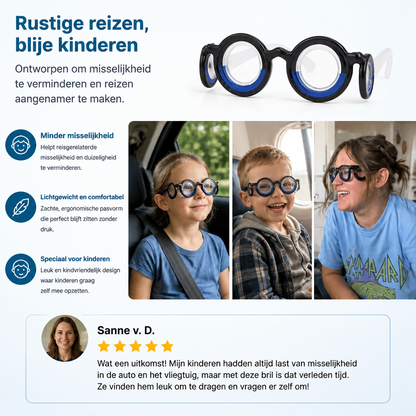 Kinderbril tegen Reisziekte – Ultralichte Hulp tegen Misselijkheid tijdens het Reizen