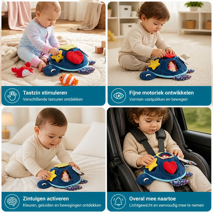 Montessori Schildpad Ontdekkingsspeelgoed – Zacht Sensorisch Stoffen Speelgoed voor Baby's