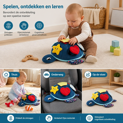 Montessori Schildpad Ontdekkingsspeelgoed – Zacht Sensorisch Stoffen Speelgoed voor Baby's