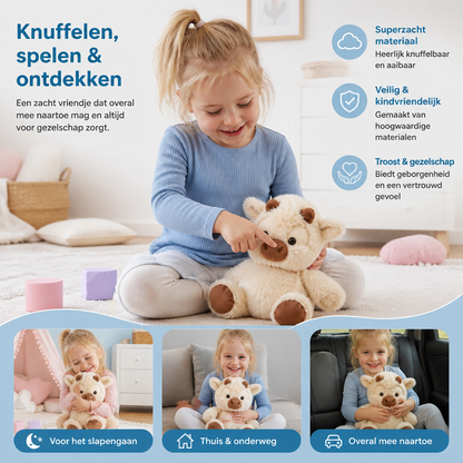Lopend Kalfje – Zacht Cartoon Knuffeldier & Rustgevend Speelgoed voor Kinderen