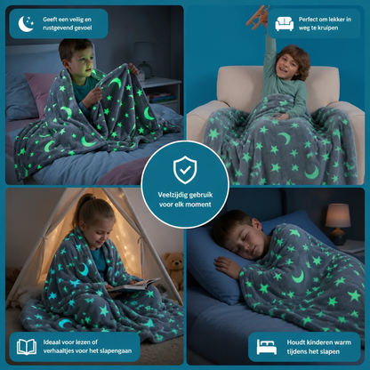 Glanzende Sterrendeken – Lichtgevende Knuffeldeken