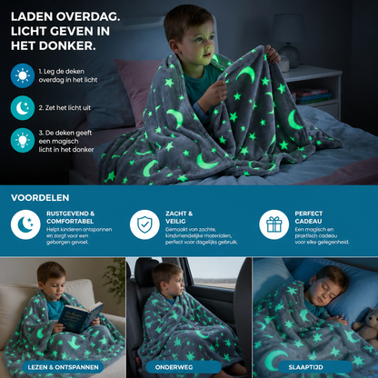Glanzende Sterrendeken – Lichtgevende Knuffeldeken