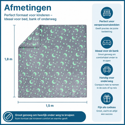 Glanzende Sterrendeken – Lichtgevende Knuffeldeken