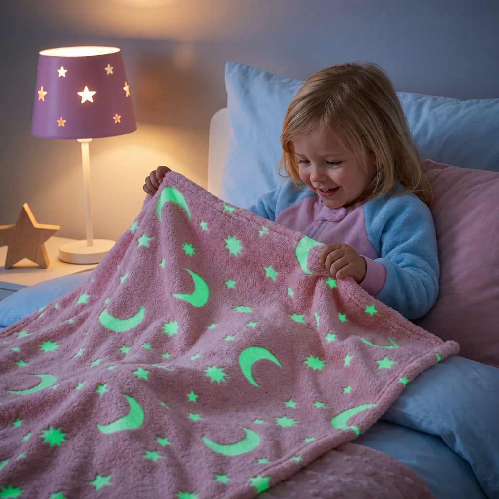Glanzende Sterrendeken – Lichtgevende Knuffeldeken