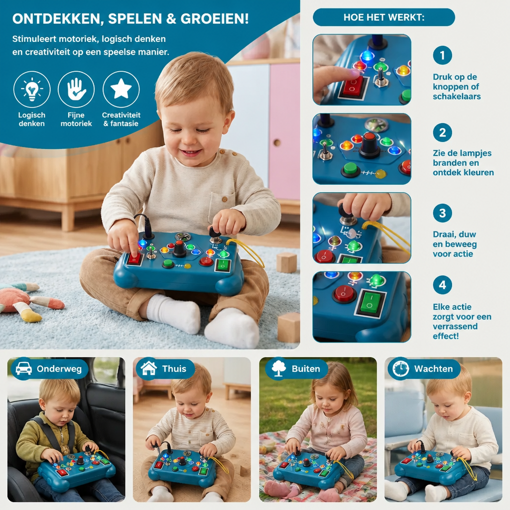 Montessori Activiteitenspeelgoed voor Kinderen – Leerspeelgoed ter Bevordering van Motoriek, Begrip & Creativiteit