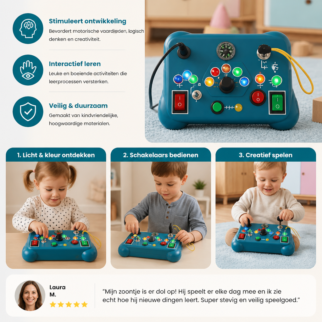 Montessori Activiteitenspeelgoed voor Kinderen – Leerspeelgoed ter Bevordering van Motoriek, Begrip & Creativiteit