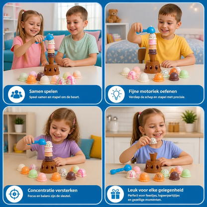 Creatief IJsschep- & Stapelspel – Leuk Balansspel voor Kinderen, Bevordert Behendigheid & Spelenderwijs Leren