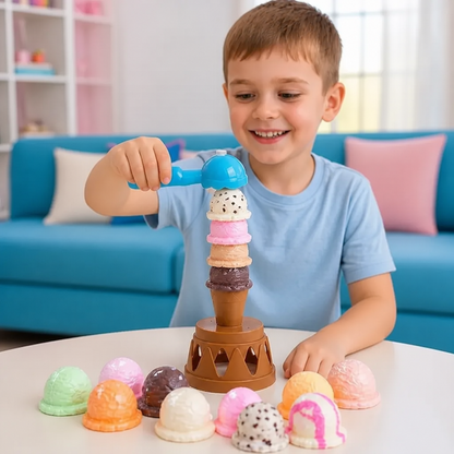 Creatief IJsschep- & Stapelspel – Leuk Balansspel voor Kinderen, Bevordert Behendigheid & Spelenderwijs Leren