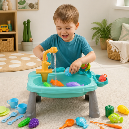 Ergonomisch Verhoogde Kinderkeuken met Elektrische Waterfunctie