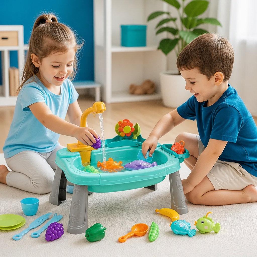 Ergonomisch Verhoogde Kinderkeuken met Elektrische Waterfunctie
