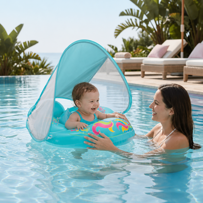 Babyzwemband met Zonbescherming – Opblaasbare Zitband voor Veilig Waterplezier