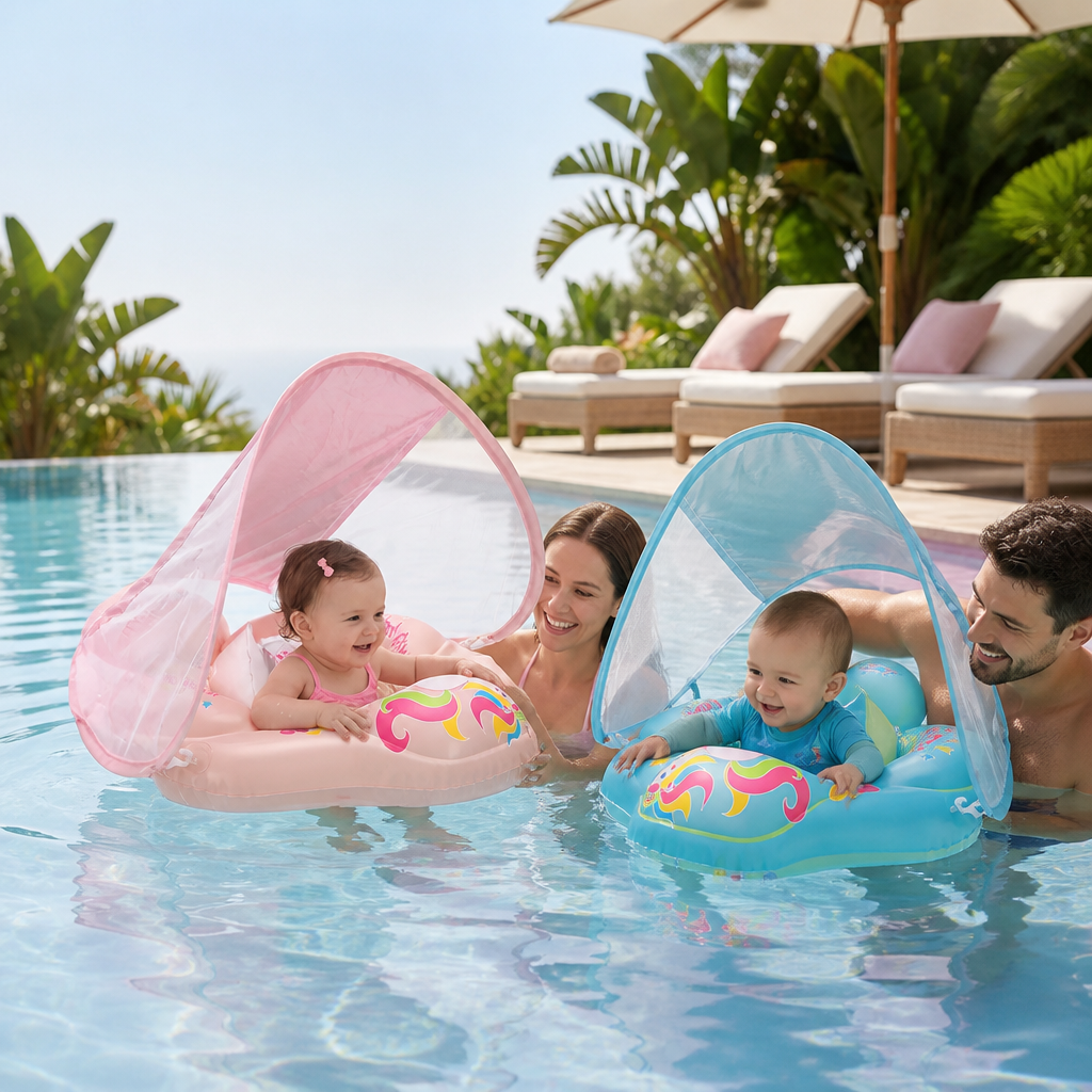 Babyzwemband met Zonbescherming – Opblaasbare Zitband voor Veilig Waterplezier