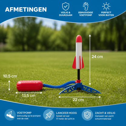 Kinder-Raketlanceerder met Voetpomp – Lichtgevend Outdoor Luchtdrukspeelgoed