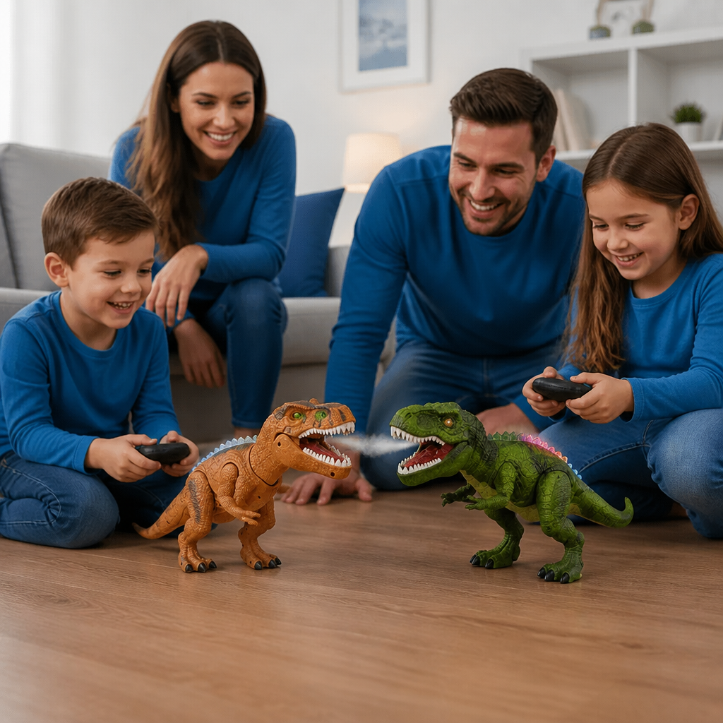Op Afstand Bestuurbare Lopende T-Rex – RC-Dinosaurus met Sproeinevel, Licht & Geluid