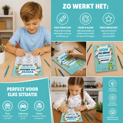Montessori Tekenleerboek – Stap voor stap leren tekenen en oefenen