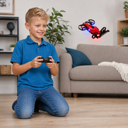 2-in-1 op afstand bestuurbare vliegende drone & stunt-racewagen