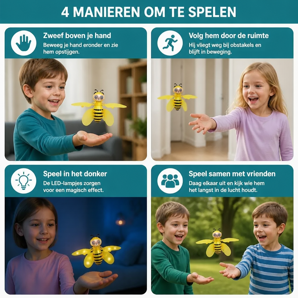 Met de hand bestuurd vliegend bijenspeelgoed met bewegingssensor & LED-lampjes