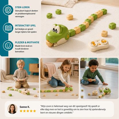 Interactief groeiend RC-slangenspeelgoed met STEM-functie – Eet bouwstenen en wordt langer