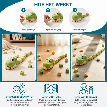 Interactief groeiend RC-slangenspeelgoed met STEM-functie – Eet bouwstenen en wordt langer