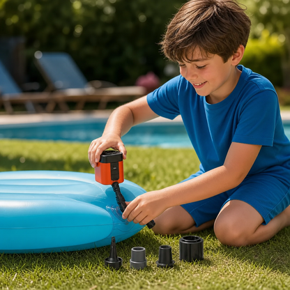 Draagbare mini-luchtpomp met ledlamp – snel opblazen en leeg laten lopen