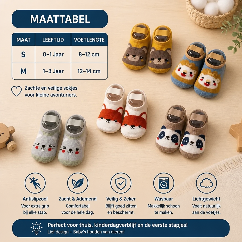 Antislip Cartoon-Sokjes voor Baby's & Peuters