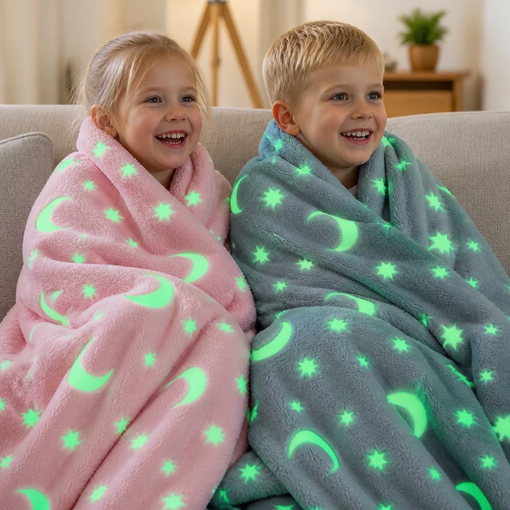 Glanzende Sterrendeken – Lichtgevende Knuffeldeken