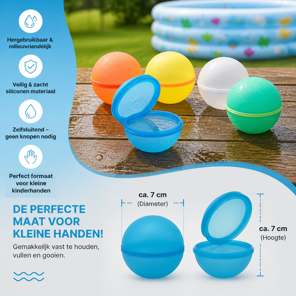Herbruikbare Waterballonnen – Zelfsluitend & Siliconen